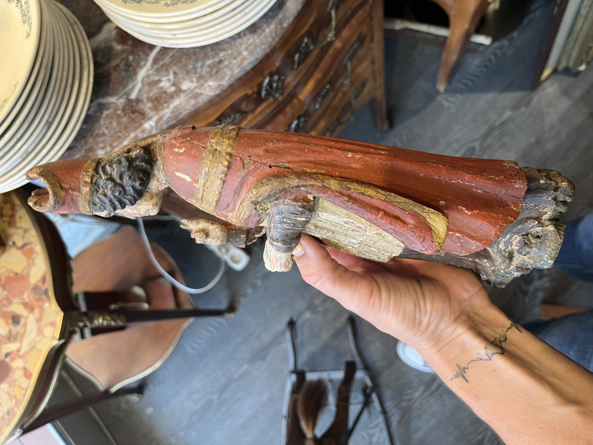 Évêque bois sculpté polychrome fin XVIII sculpture religieuse-photo-1