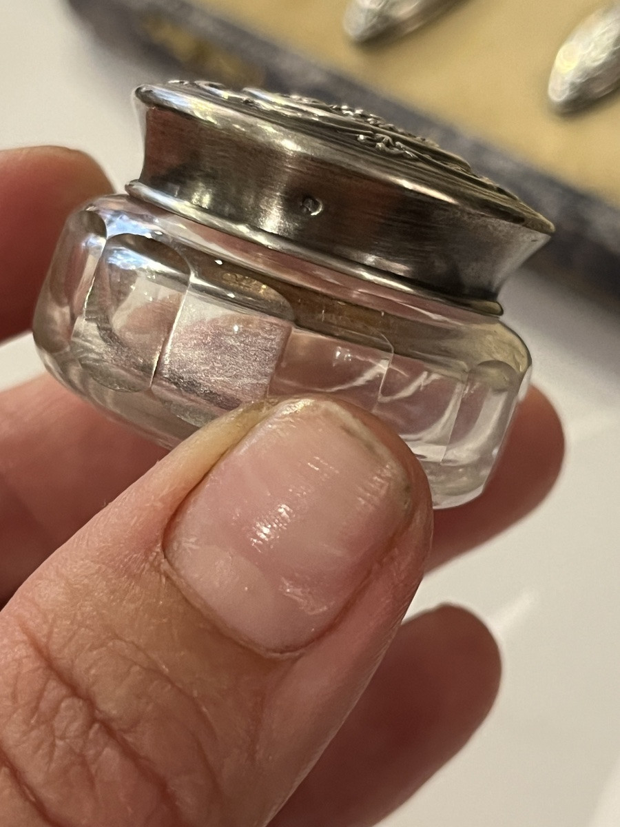 Coffret à manucure argent massif Napoléon 3 rare-photo-3