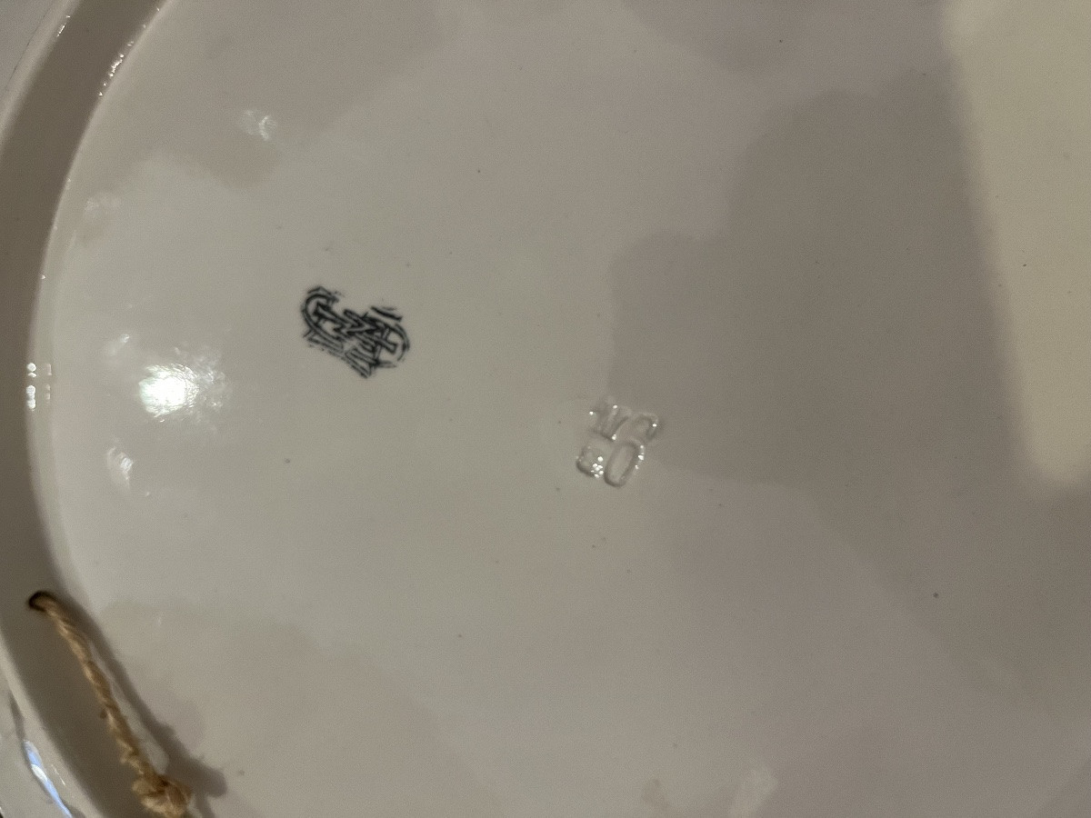 Gien Renaissance 19th Century Pair Of Large Round Platters -photo-3