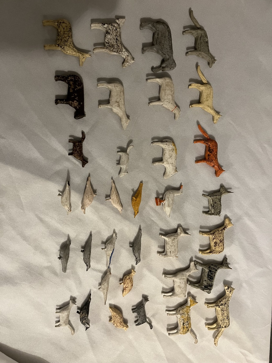 Noah's Ark Straw Marquetry Animals Wood Germany-photo-3