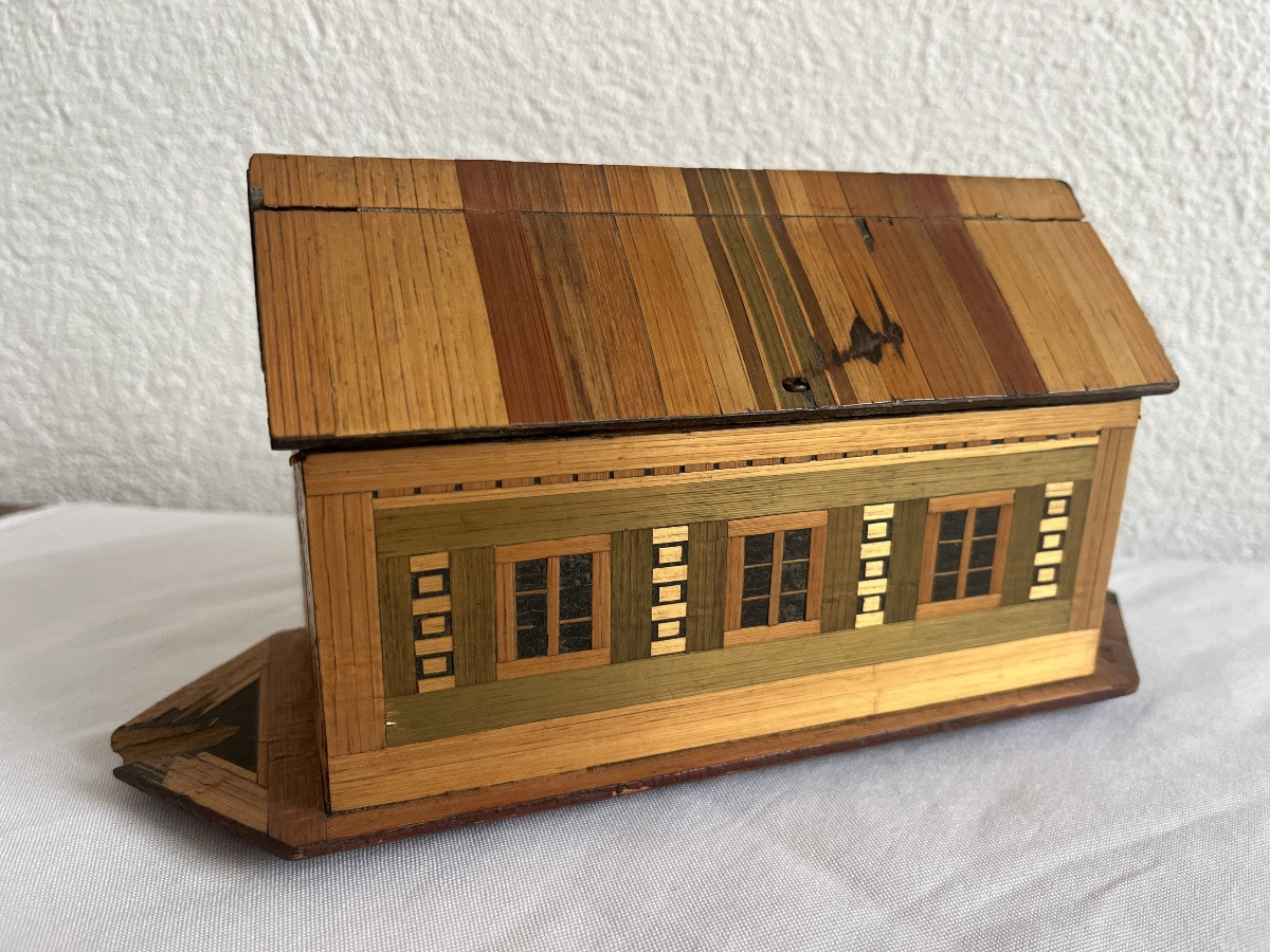 Noah's Ark Straw Marquetry Animals Wood Germany-photo-5