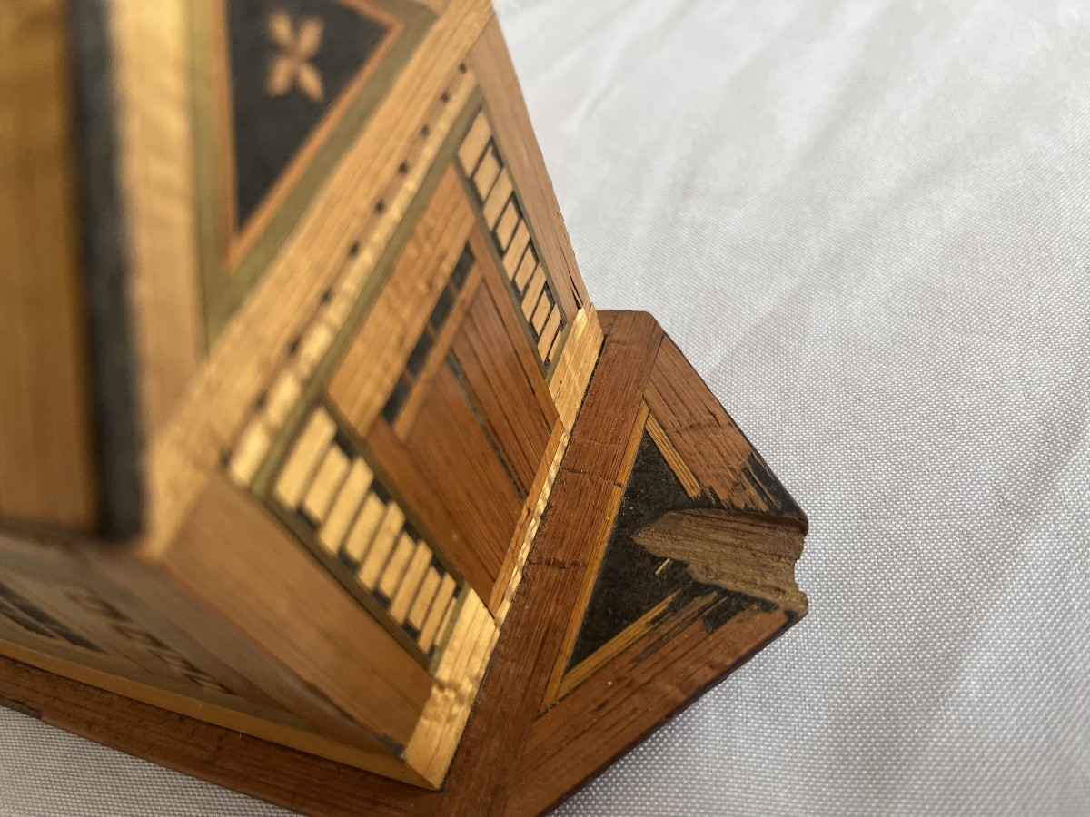 Arche de Noé jouet ancien marqueterie de paille -photo-4