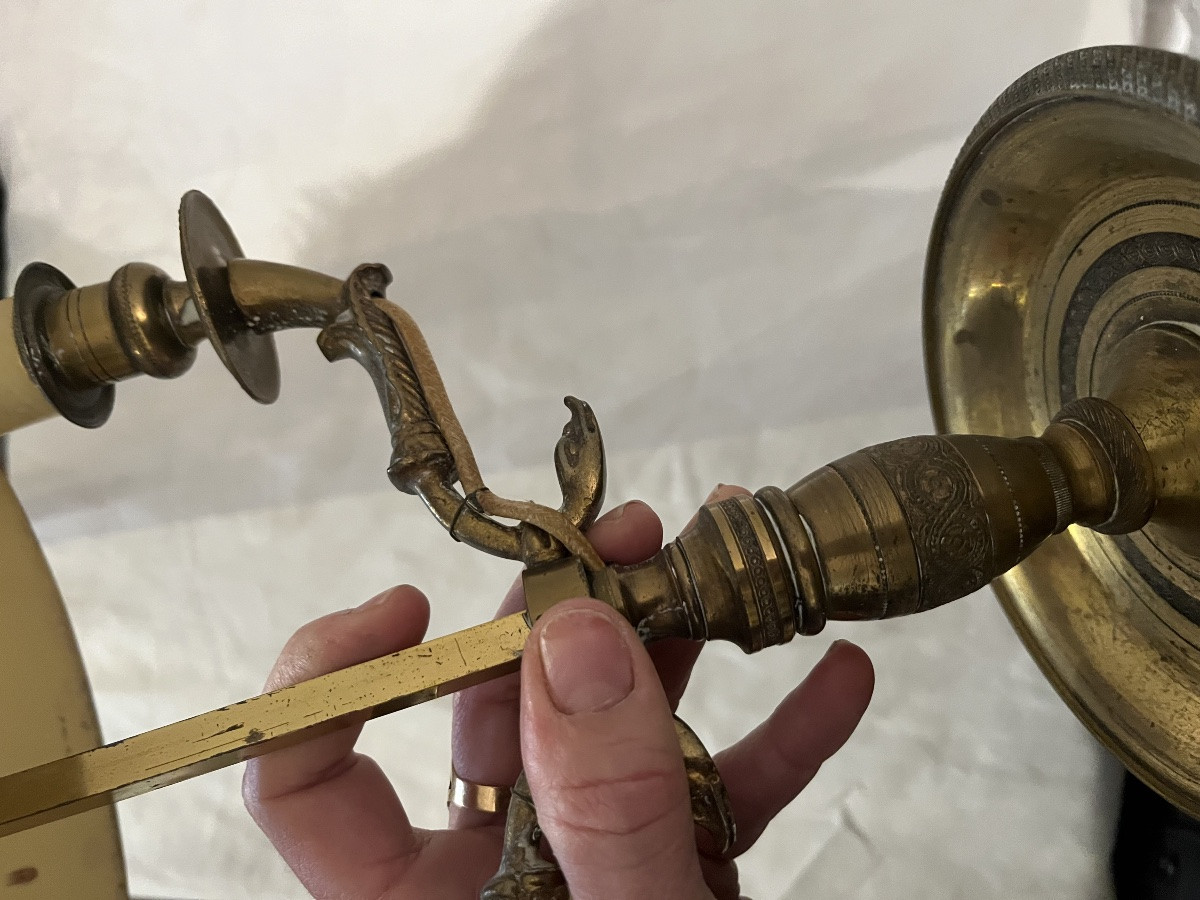 Empire Style Bouillotte Lamp In Bronze Painted Sheet Metal-photo-1