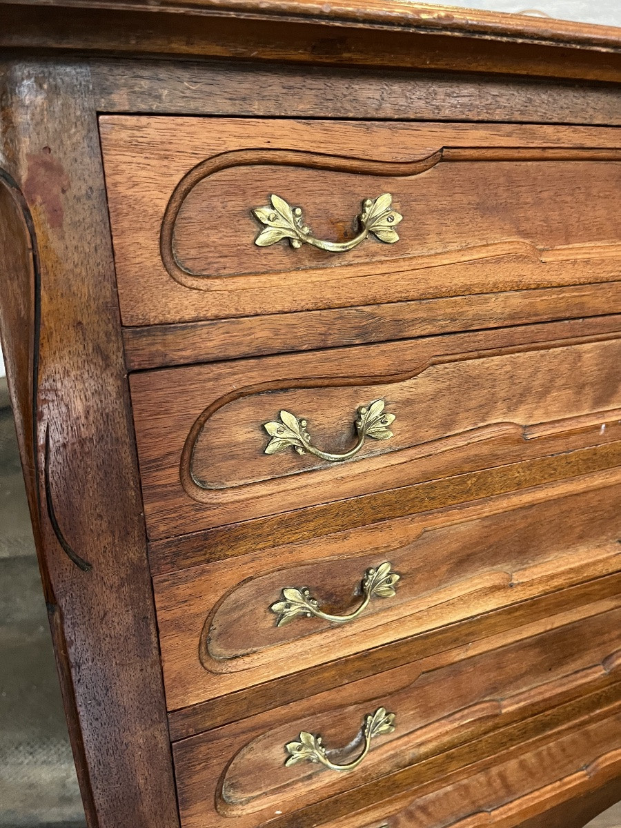 Antique Art Nouveau Walnut Silver Cabinet-photo-4