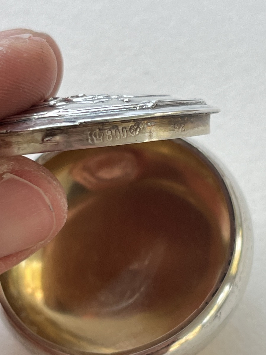 Old Solid Silver Pill Box Germany-photo-1