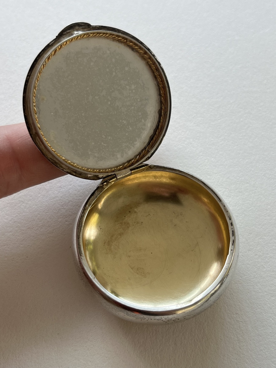 Old Solid Silver Pill Box Germany-photo-2