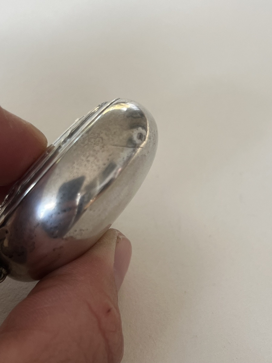 Old Solid Silver Pill Box Germany-photo-5