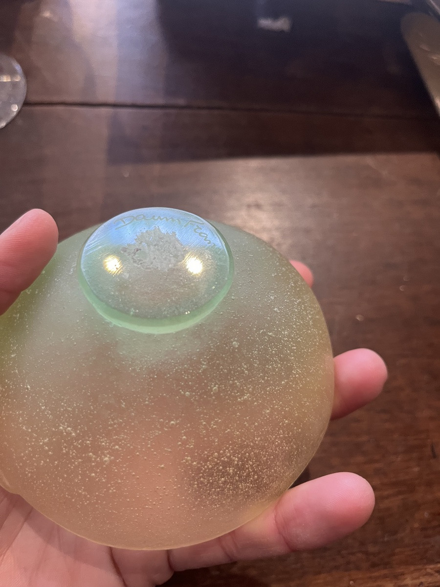 Daum coupelle vide poche mimosas pâte de verre -photo-2