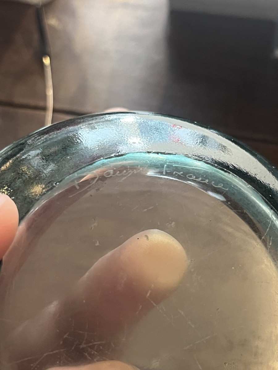 Vide, poche Cristal, moucheté, daum bleu, Vintage, Design-photo-2