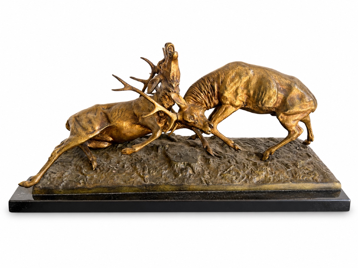 Bronze Stag Fight édouard Guy 19th Century
