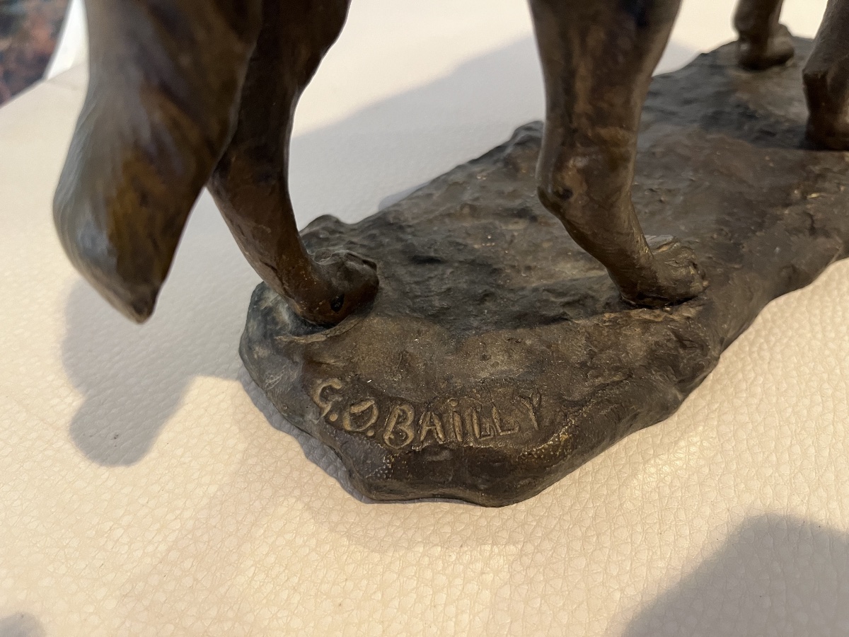 Bronze German Shepherd Dog Bailly 19th Century-photo-1