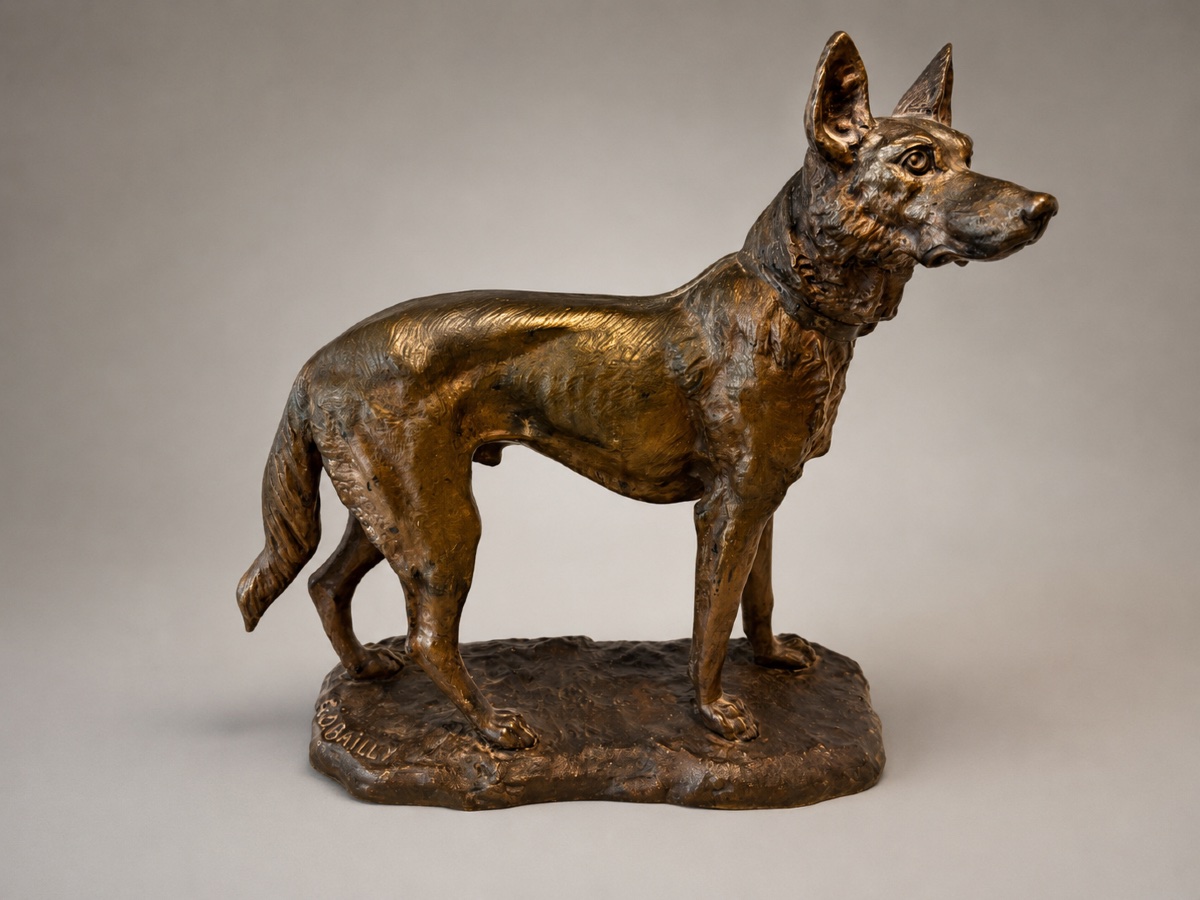 Bronze German Shepherd Dog Bailly 19th Century