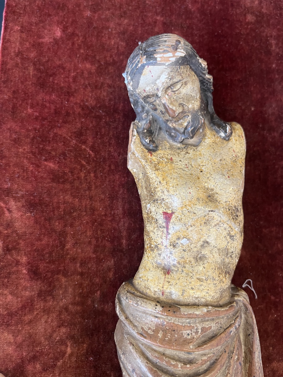 18th-century Polychrome Carved Wooden Christ Figure -photo-2