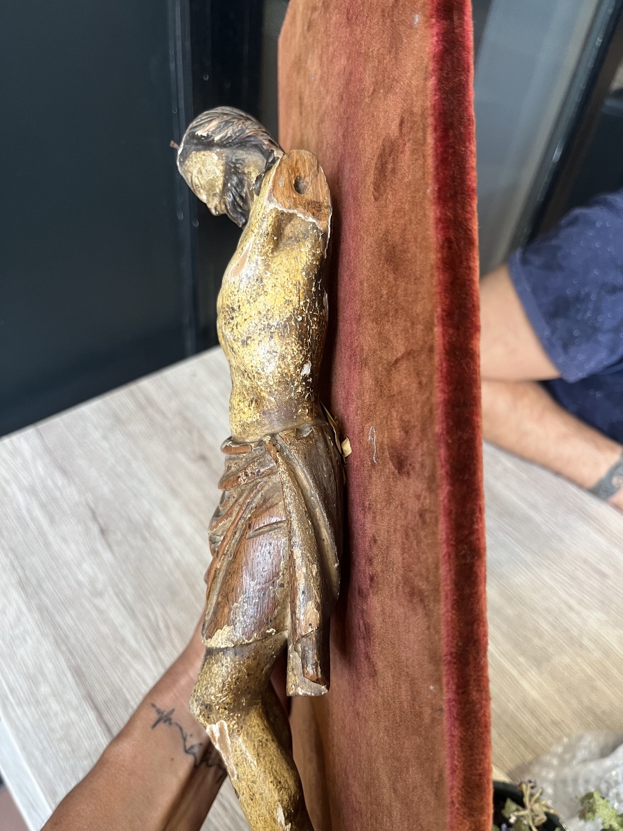 18th-century Polychrome Carved Wooden Christ Figure -photo-3