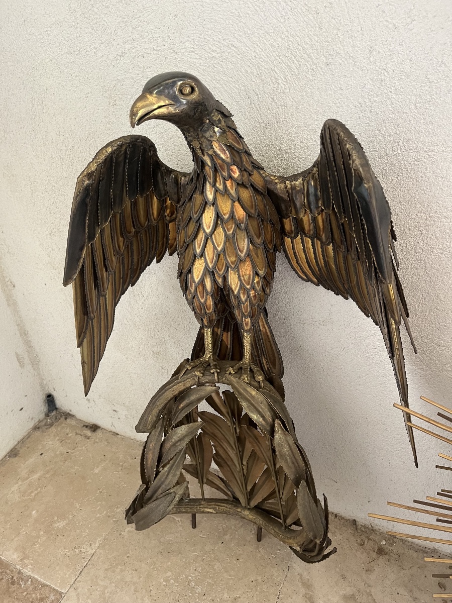 Sculpture, 1970, Imperial Eagle, Metal With Patina, Jensen Style-photo-2