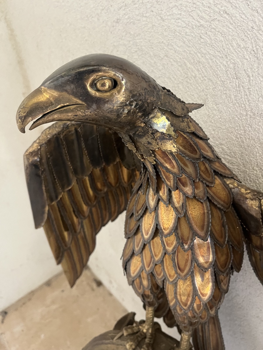 Sculpture, 1970, Imperial Eagle, Metal With Patina, Jensen Style-photo-3