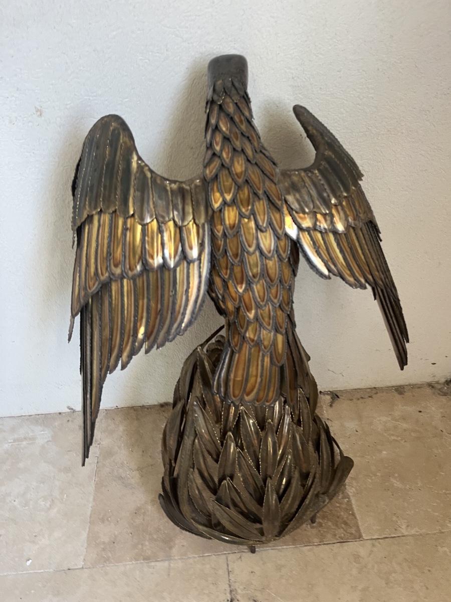 Sculpture, 1970, Imperial Eagle, Metal With Patina, Jensen Style-photo-4