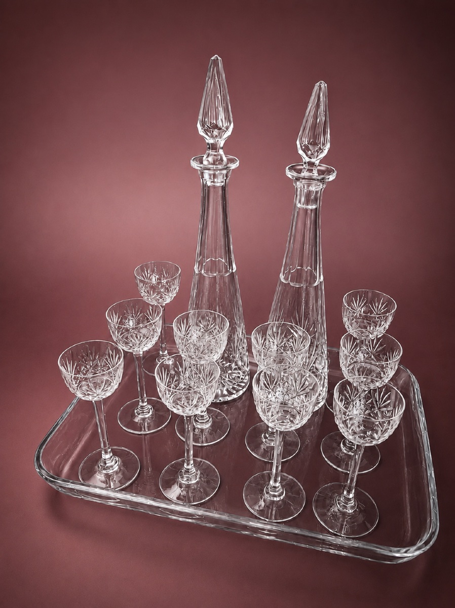Service à liqueur cristal fin xix e cristal français 