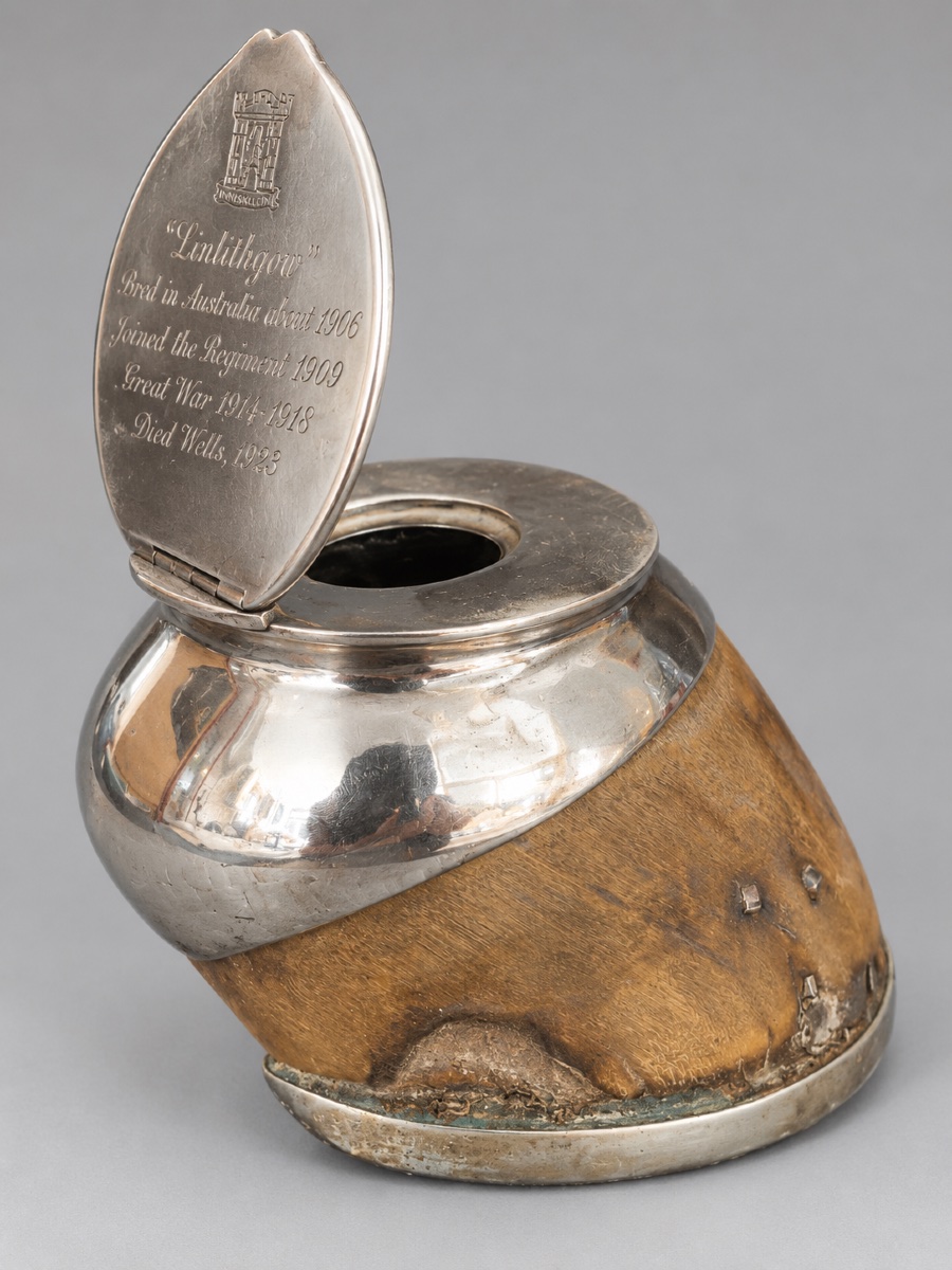1923 Scottish Silver Boot-shaped Inkwell Military Souvenir-photo-2