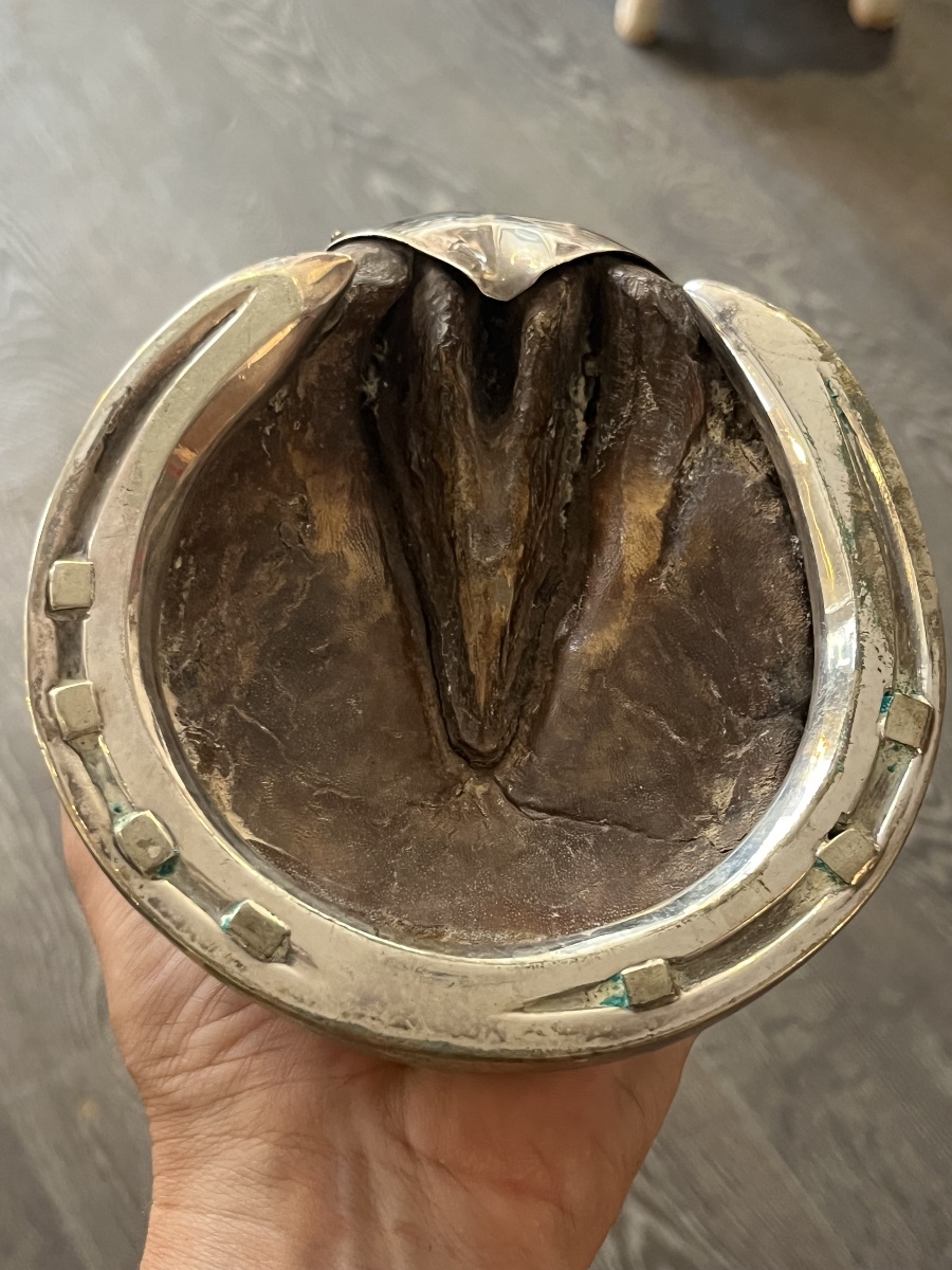 1923 Scottish Silver Boot-shaped Inkwell Military Souvenir-photo-3