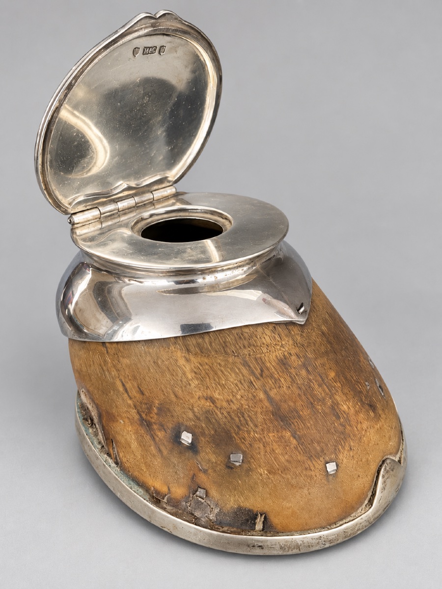 1923 Scottish Silver Boot-shaped Inkwell Military Souvenir