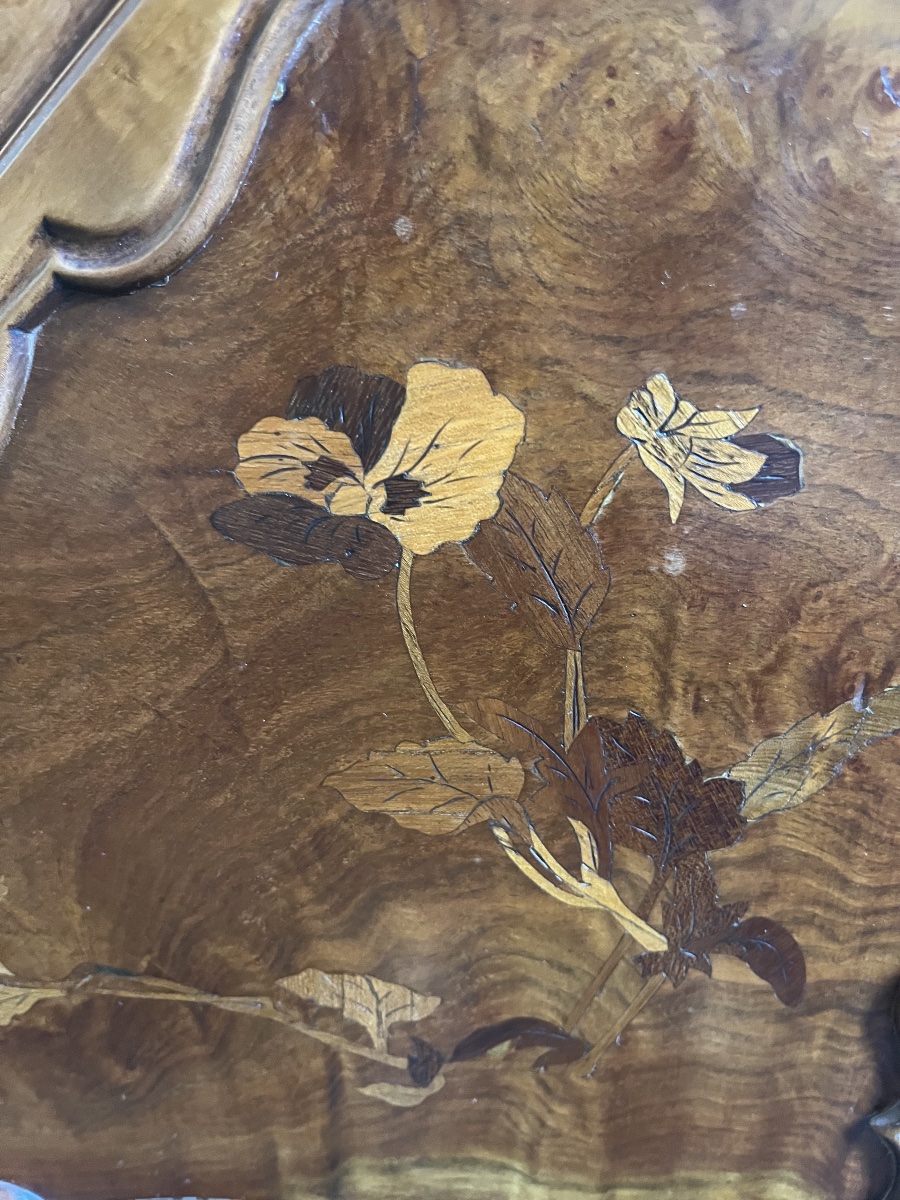 émile Gallé: Rare Art Nouveau Ladies' Desk With Marquetry -photo-6