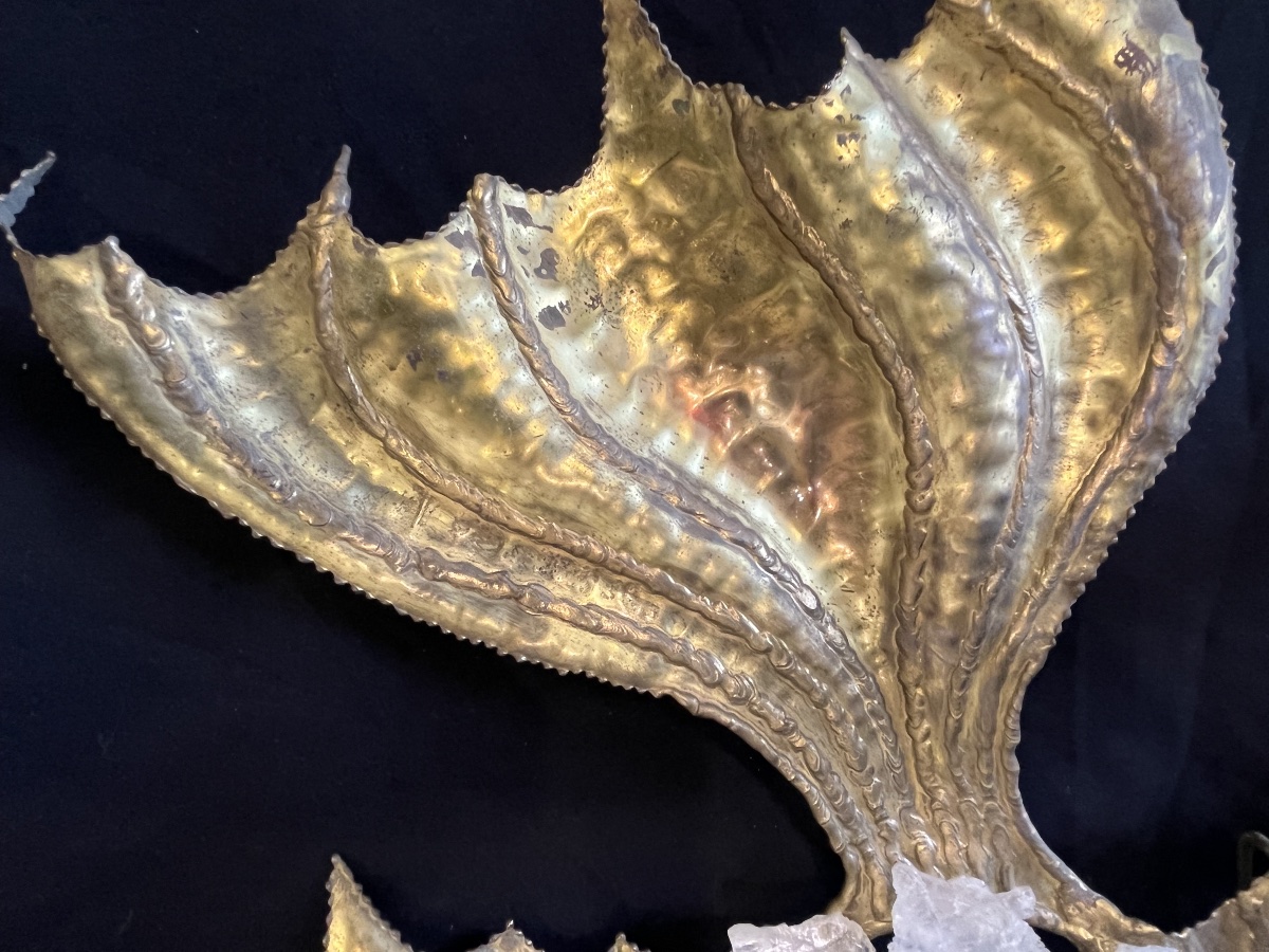 3 Fish-shaped Wall Sconces From The 1970s, Duval Brasseur Style -photo-2