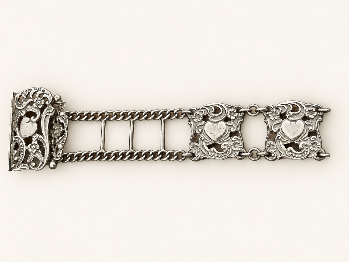Ceinture d’infirmière argent massif edouardienne birmingham nurse ´ s belt -photo-2