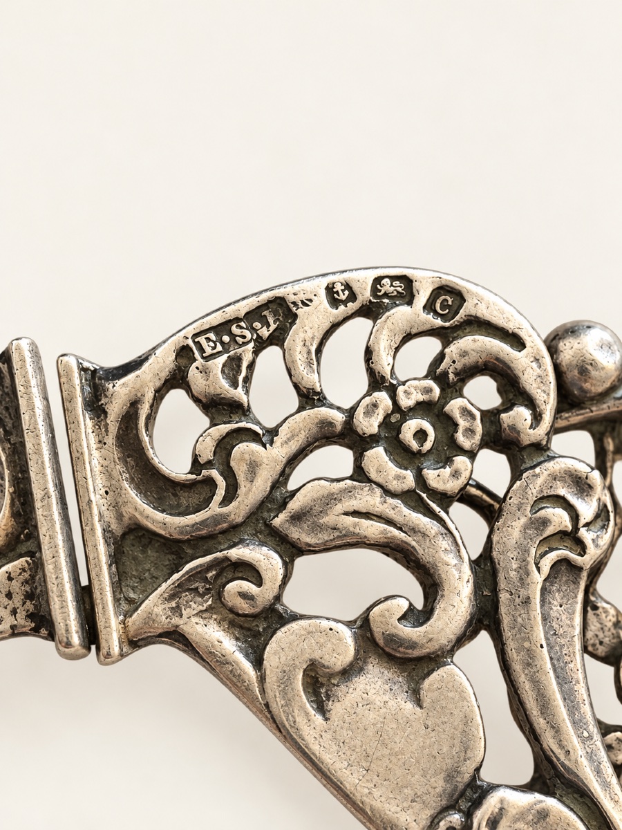 Ceinture d’infirmière argent massif edouardienne birmingham nurse ´ s belt -photo-3