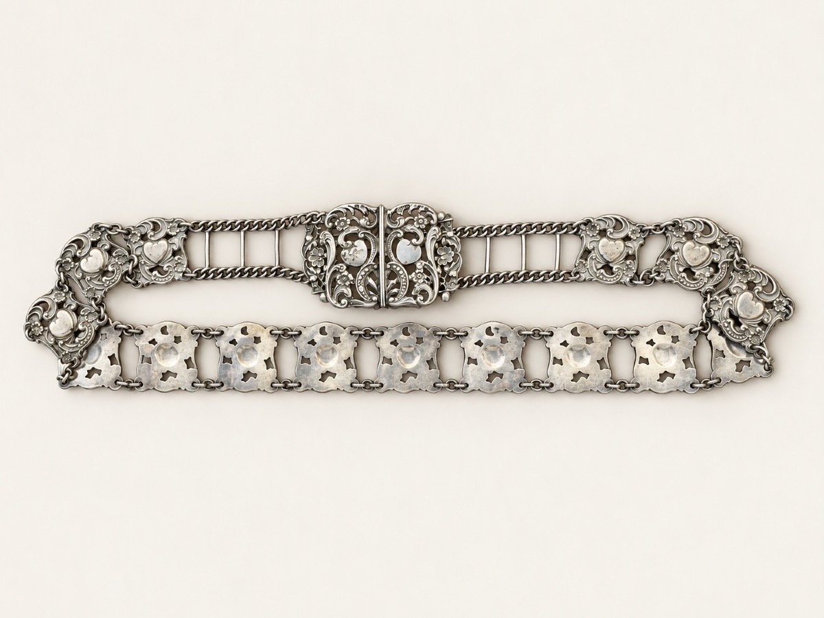 Ceinture d’infirmière argent massif edouardienne birmingham nurse ´ s belt 