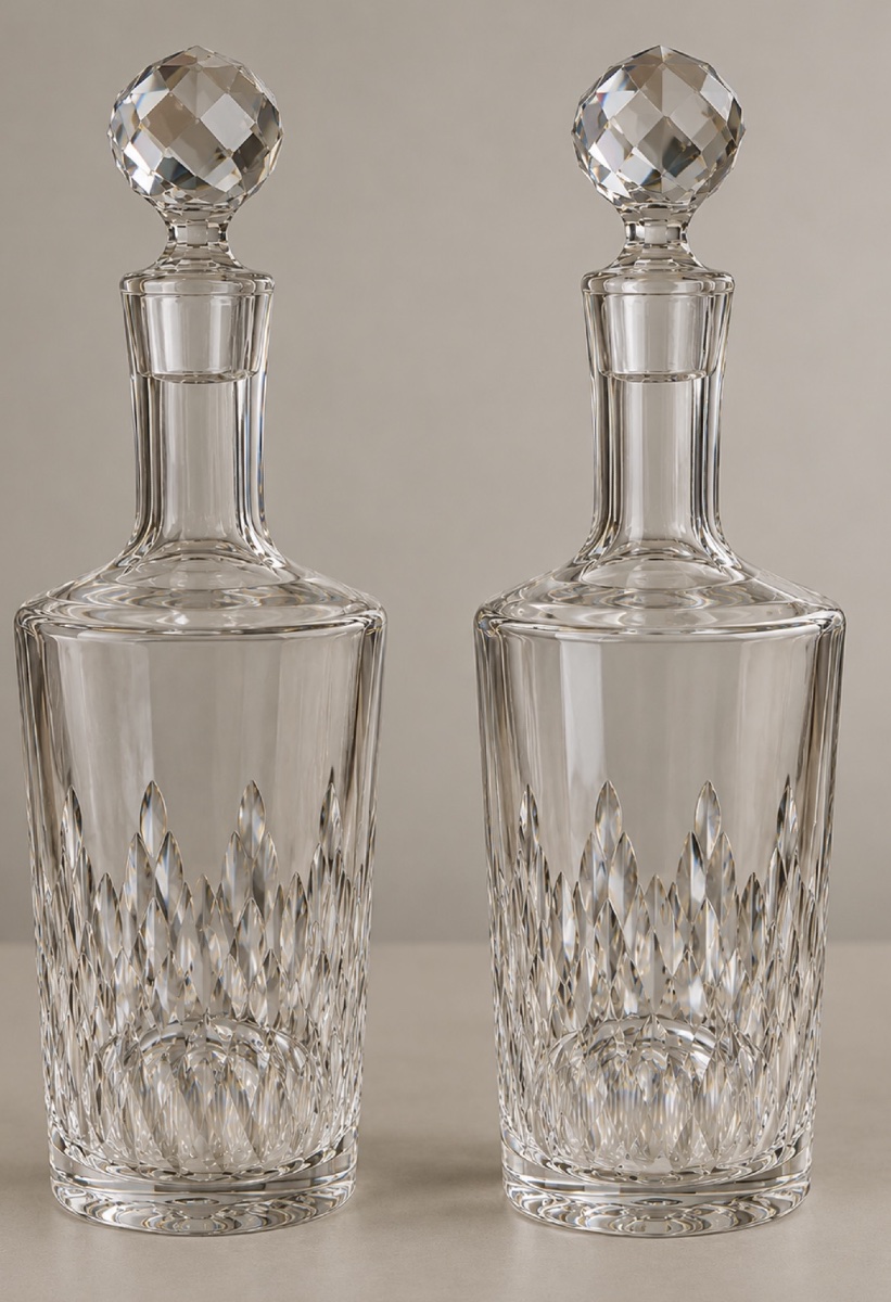 Baccarat Richelieu Crystal Liqueur Decanters (set Of Two) 