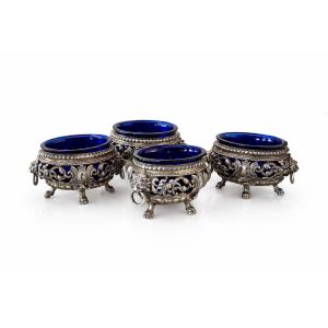 Salerons Pepper Shaker Solid Silver Lion Interior Baccarat