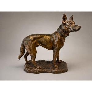 Bronze German Shepherd Dog Bailly 19th Century