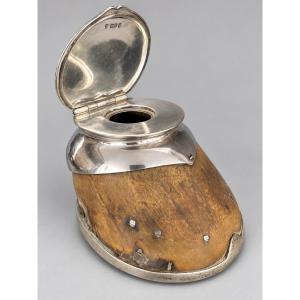 Souvenir militaire encrier sabot argent ecosse 1923