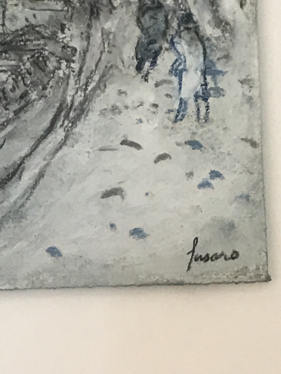 La passerelle saint Georges ; pastel par Fusaro . -photo-2