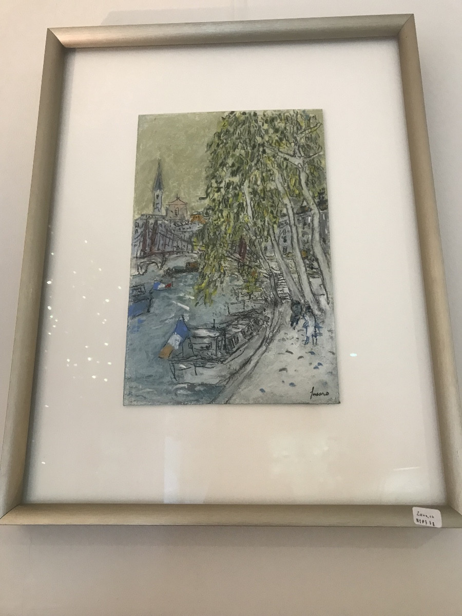 La passerelle saint Georges ; pastel par Fusaro . 