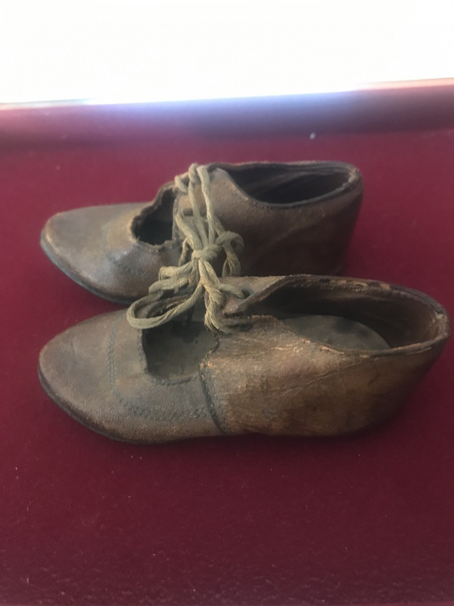 Pair Of Children's Shoes From The Early 20th Century.-photo-1