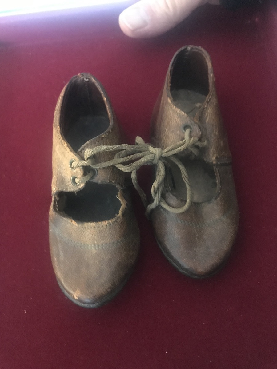 Pair Of Children's Shoes From The Early 20th Century.