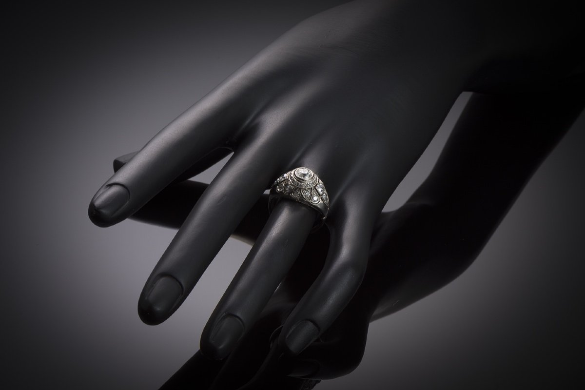 Bague Art déco diamants (1,20 carat) platine-photo-3