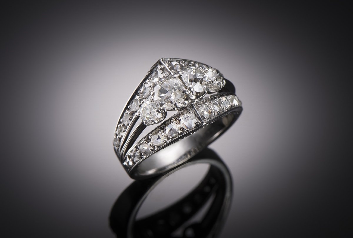 French Diamond Ring (1.40 Carat) Circa 1935
