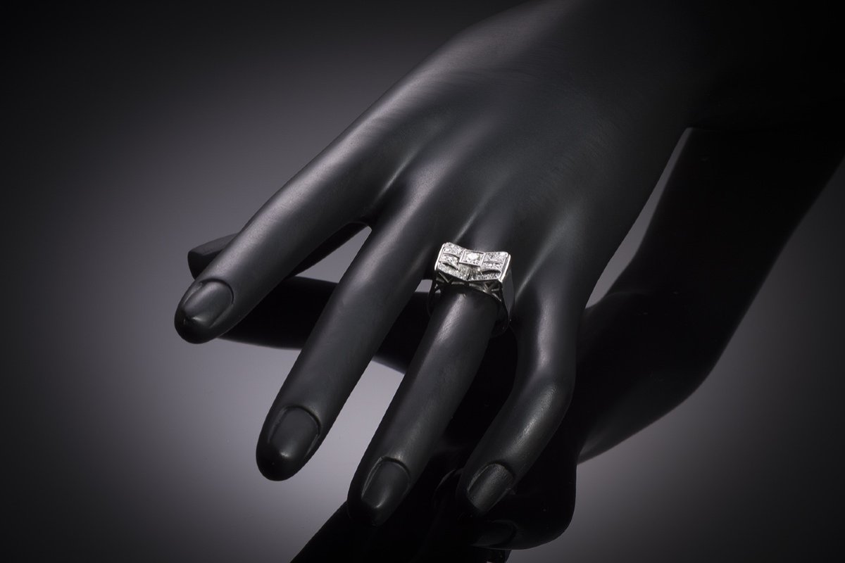 Modernist Diamond Ring (1 Carat). French Work Circa 1935.-photo-2