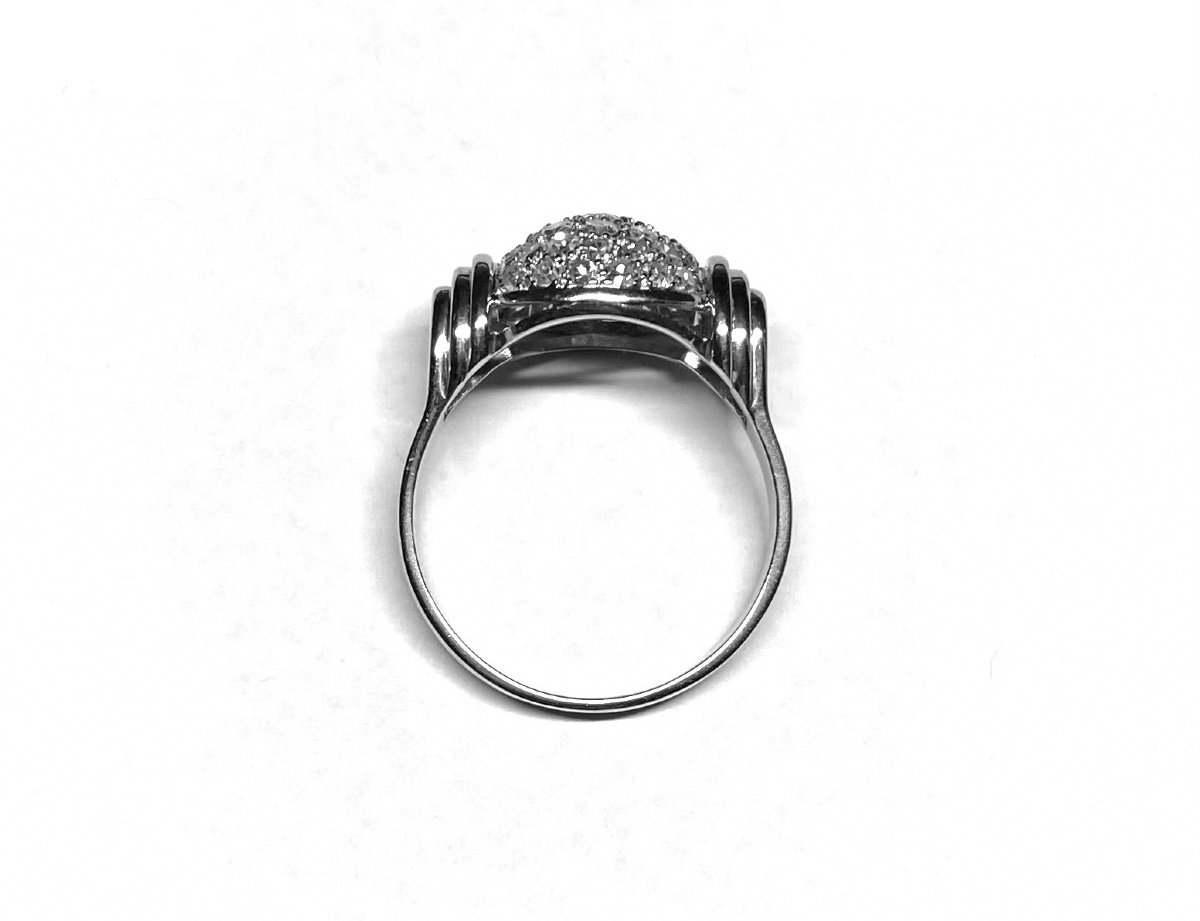 Modernist Diamond Ring. French Work By Henri Bloch Around 1935.-photo-2
