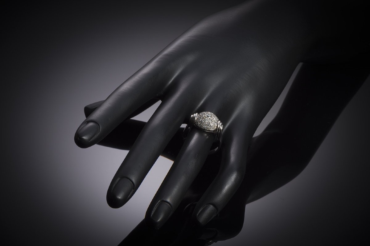 Modernist Diamond Ring. French Work By Henri Bloch Around 1935.-photo-3