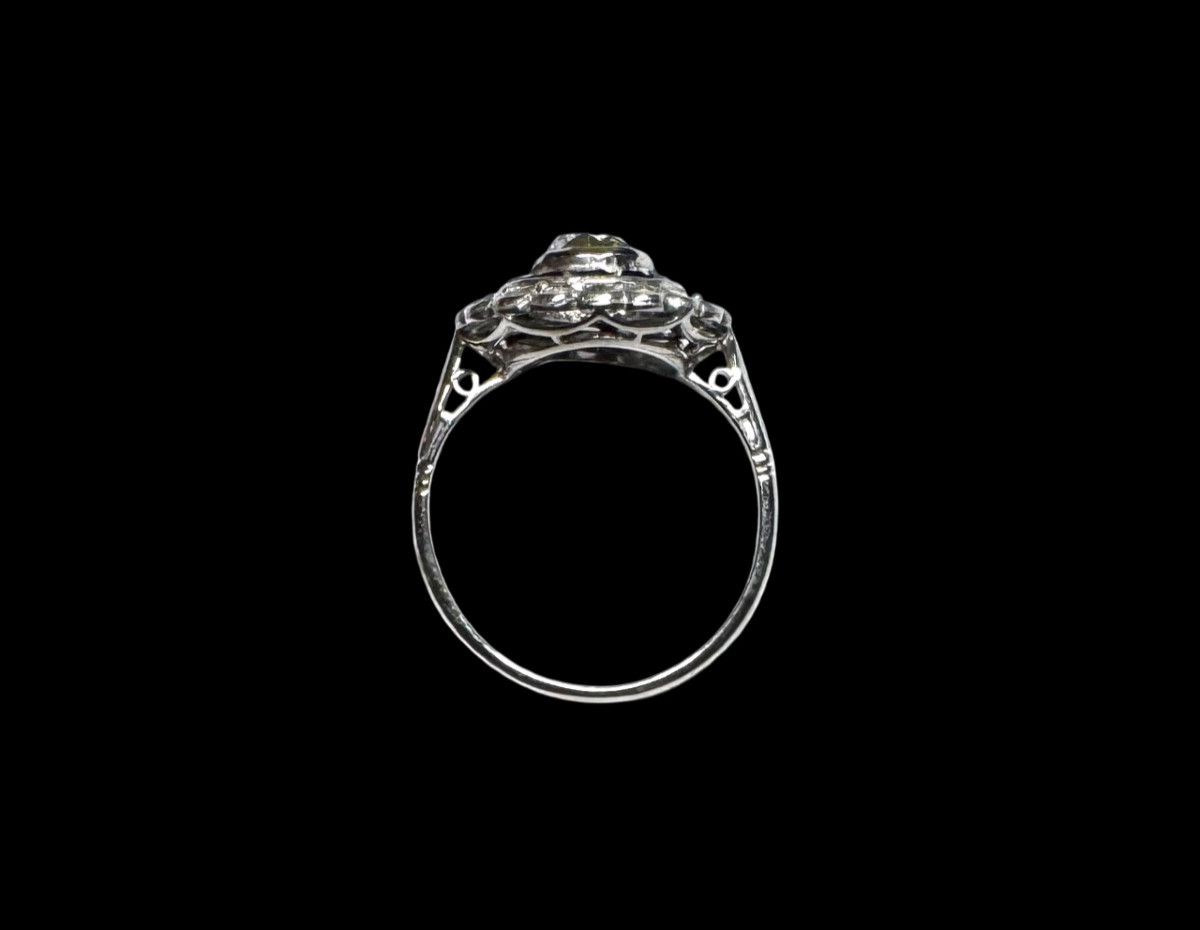 Art Deco Ring With Calibrated Diamonds And Sapphires. French Work Circa 1930.-photo-2