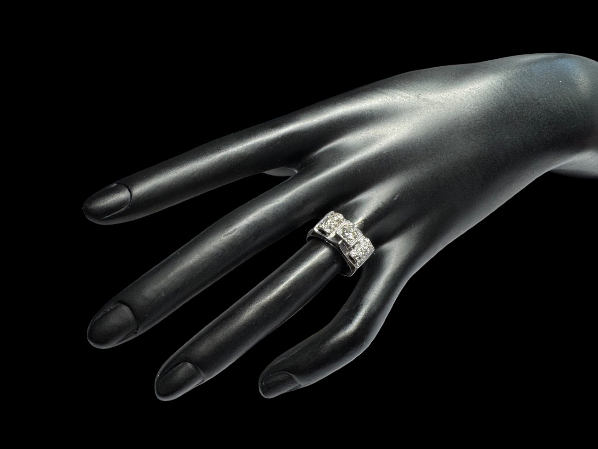 Modernist Diamond Ring (1.10 Carats). French Work Circa 1935.-photo-2