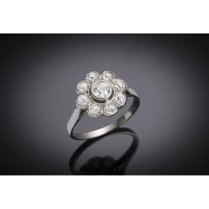 Art Deco Diamond Ring (0.70 Carat) In Platinum