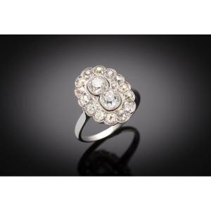 Art Deco Diamond Ring (2.60 Carats). French Work J. Naton Circa 1930.