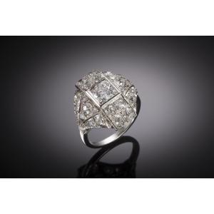 Modernist Ring Circa 1935 Diamonds (2.30 Carats)