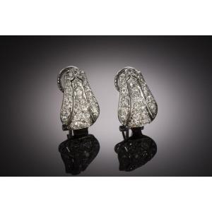 Art Deco Diamond Earrings (1.40 Carat)