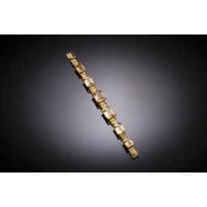 Bracelet vintage citrines (environ 30 carats)